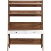 Modway Bixby Home Office Desk with Bookshelf in Walnut White - 3 of 4