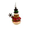 Kurt Adler Pre-lit LED Glass Ornament for Christmas Tree, USB-Powered Snowman with Snowflake - 3 of 4