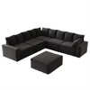 XIZZI Modular Corduroy Sectional Sofa: 5 Sold-Separately Units (Corner, Arms, Ottoman) | Black/Camel | Standard/Large Cushion Options | DIY Friendly - 2 of 4