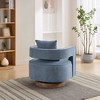 PAGED Modern Swivel Accent Chair, Comfy Sofa Chair with Wood Base, Linen Blend Fabric Club Chair for Bedroom, Living Room Furniture - 2 of 4