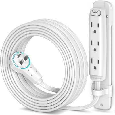 Maximm 360 Degree Rotating Flat Extension Cord Multi 3 Outlet Power Cord with Mounting Bracket, Grounded 16 AWG UL Certified