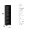 YONWAY 71.1"H Tall  WOODEN Bookcase, Compact Bookshelf with 5 Shelves, Standalone Piece for Tight Spaces, Hallways - 3 of 4