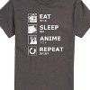 Men's - Instant Message - Eat Sleep Anime Repeat Short Sleeve Graphic T-Shirt - 2 of 4