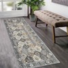 Trellis Area Rug, Washable Vintage Floral Print, Non-Slip Indoor Carpet for Entryway, Living Room, Bedroom, Laundry Room - 2 of 4