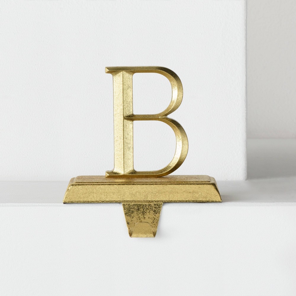 Monogram Christmas Stocking Holder Gold B - Wondershop