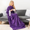 PAVILIA Wearable Blanket with Sleeves for Women Men Adults, Warm Soft Plush Snuggle Pocket Sleeved TV Throw - 2 of 4
