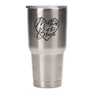 Mother Of Bride Silver Tone 30 Ounces Stainless Steel Travel Tumbler Mug with Lid - 1 of 2