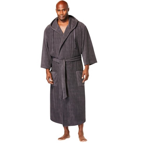 Kingsize Men's Big & Tall Hooded Microfleece Maxi Robe With Front ...