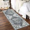 Boho Floral Vintage Faux Wool Washable Area Rug Ultra Thin Stain Resistant Pet Friendly Non Slip Accent Carpet for Living Room Bedroom Kitchen - 3 of 4