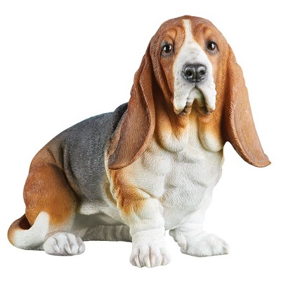 Collections Etc Hand-Painted Basset Hound Decorative Statue
