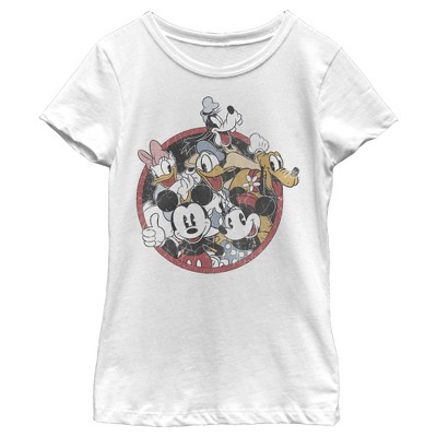 Girl's Mickey & Friends Retro Group Shot T-shirt : Target