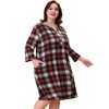 Women's Plus Size Comfortable Plaid V-Neck Lounge Nightgowns - Agnes Orinda - 3 of 4