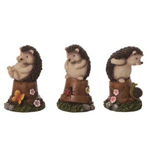 Transpac Resin Garden Hedgehog Figurine Set of 3 Spring Home Decorations - 1 of 1