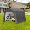 Outdoor Portable Storage Shelter – Waterproof UV-Resistant Garage Tent with Zipper Doors & Vents - 3 of 4