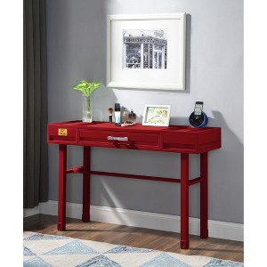 Industrial Metal Vanity Desk with Drawer and Cargo-Style Design - 1 of 4