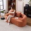 Racxily Coral Curved Loveseat: Compressed No Assembly, Chenille Small Sofa, 30D Sponge, Compact for Apartments, 65" L, 300Lbs, 3 Pillows - 4 of 4