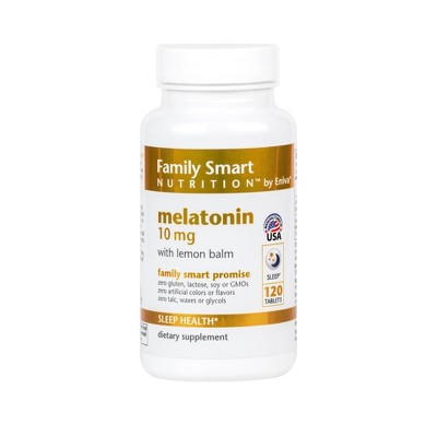 Family Smart Nutrition 10mg Melatonin with Lemon Balm - 120ct