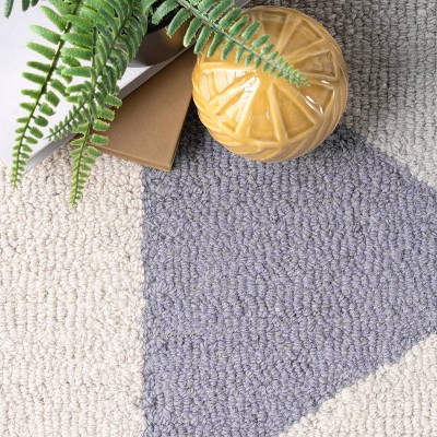 Handmade Geometric Green Wool 3' x 5' Area Rug