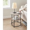 2-Tier Round End Table, Nightstand with Steel Frame for Small Spaces, Living Room - 2 of 4