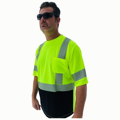 Forester Hi-Vis Black Bottom Class 3 Reflective Safety T-Shirt - Safety Green
