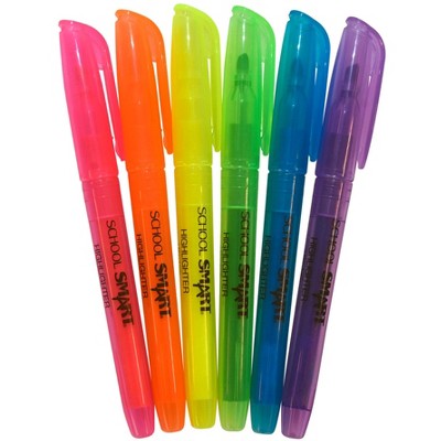 School Smart Pen Style Highlighters, Chisel Tip, Assorted Colors, Pack of 48
