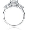 Guili Elegant Sterling Silver Rhodium-Plated Engagement Ring with Clear Cubic Zirconia for a Classic, Timeless Sparkle. Sizes 6-8. - 2 of 3