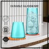 Artland Soho Optic 14.5oz DOF & 17.5oz Highball Glasses 8-Piece Set, Modern Design Barware Glasses, Elegant Durable & Stylish - Turquoise - 3 of 4
