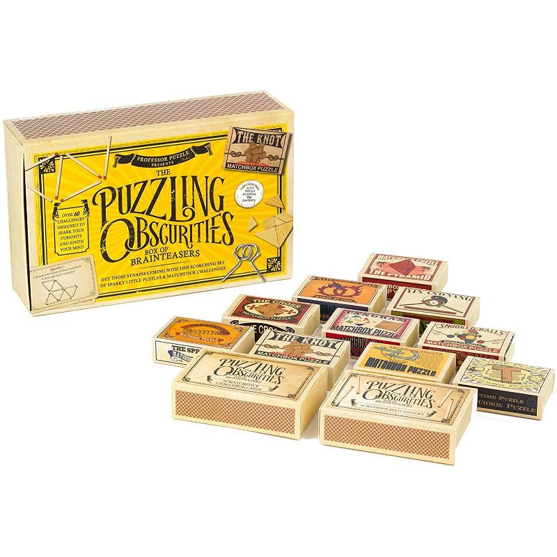 Professor Puzzle The Obscurities 10 Matchbox Puzzles & 50 Challenges Box of Brain Teasers, 1 of 5
