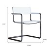 HomeRoots 23" Silver And White Leather and Stainless Steel Arm Chair - 3 of 4