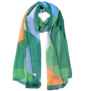 Allegra K Women's Chiffon Shawls Long Geometric Style Beach Scarf Swimwear Wrap Scarves - 1 of 4