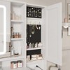 Makeup Vanity Desk with  Mirror, Lights, Power Outlet, Chair & Jewelry Cabinet - 3 of 4