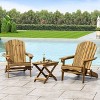 Christopher Knight Home Bellwood Outdoor Acacia Wood Folding 3 Piece Adirondack Chat Set with Cup Holders - 2 of 4