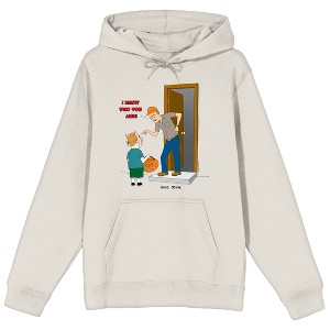 King Of The Hill I Know Who You Are Long Sleeve Sand Adult Hooded Sweatshirt - 1 of 3
