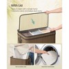 3-Section Laundry Hamper, 44.9 Gal Bamboo Clothes Sorter with Lid & Removable Washable Bags, Foldable for Bedroom Living Room - 3 of 4