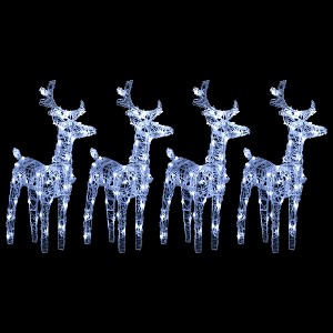 vidaXL Christmas Reindeers 4 pcs Cold White 160 LEDs Acrylic - 1 of 4