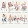 Kinder King 8 in 1 Baby High Chair, Coverts to Dining Booster Seat, Removable Tray & Double Seat Cover, Easy to Wipe - 3 of 4