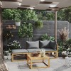 vidaXL Patio Lounge Set - Modular 4 Piece with Cushion - Solid Acacia Wood - Outdoor Suitable with Oil Finish - Adjustable Arrangement - Dark Gray - 2 of 4