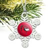 Wesleyan University Primary Logo Metal Snowflake Christmas Tree Holiday Ornament - 2 of 3