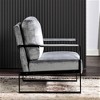 CAVINAS PU Leather/Microfiber/Velvet Upholstered Accent Chair with Metal Frame,Mid Century Arm Chair with Cushion for Bedroom,Reading Room - 3 of 4