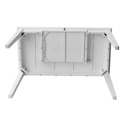 Transitional Beach White 48" Solid Hardwood Home Office Desk with Drawer