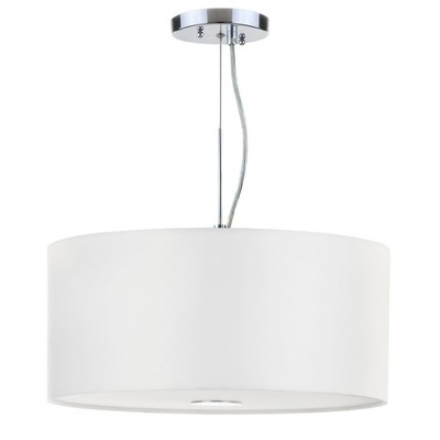 14.3" Molly 3 Light Adjustable Pendant Chrome/Cream - Safavieh