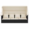 vidaXL Patio Lounge Bed with Adjustable Roof and Cushions - Black Poly Rattan, Cream White Cushions for Garden, 79.9"x22.8"x50" - 3 of 4