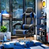 FURNIinspire Task And Office Chairs PU Leather Computer Chair With Footrest And Lumbar Support, Ideal Choice For Office, Black And Blue, 28"*28"*52" - 2 of 4