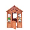 KWPZQEB Outdoor Play House for Kids, All Wooden Playhouse with 2 Windows & Flowerpot Holder, Cute Half-Open Door & Side Serving Station for Backyard - 4 of 4