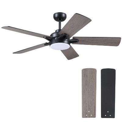 52" Indoor and Outdoor Ceiling Fan with Light and Remote Compatiable with Sloped Ceiling