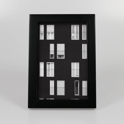 Gallery Soft Black Picture Frame with White Mat 4x6 + Reviews