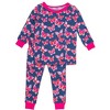 RuffleButts Toddler Girls Viscose from Bamboo Ruffle Long Sleeve Pajama Set, Signature Rear Ruffles - 2 of 4