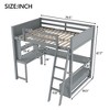 Full Size Loft Bed with L-Shaped Multi-Storage Desk, LED light and USB Charging Station - ModernLuxe - 4 of 4