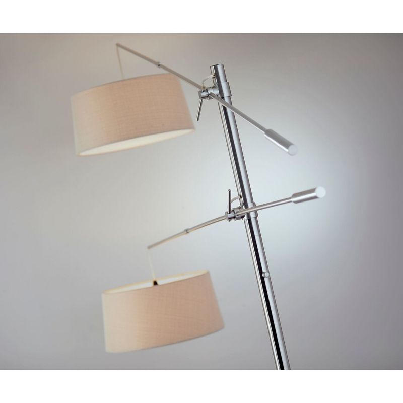 78&#34; Manhattan Two Arm Arc Lamp Steel  - Adesso, 6 of 9