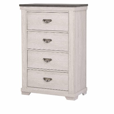 NicBex Rustic White Dresser,Farmhouse Single Dressers with Traditional Handles,Chest of Drawers for Bedroom,Living Room,Dining Room,Hallway